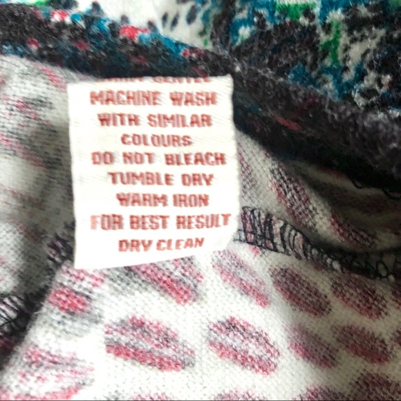 Aryeh Cream Brown Green Yellow Print Sweater Dress Anthropologie Keyhole Neck M - Picture 8 of 8